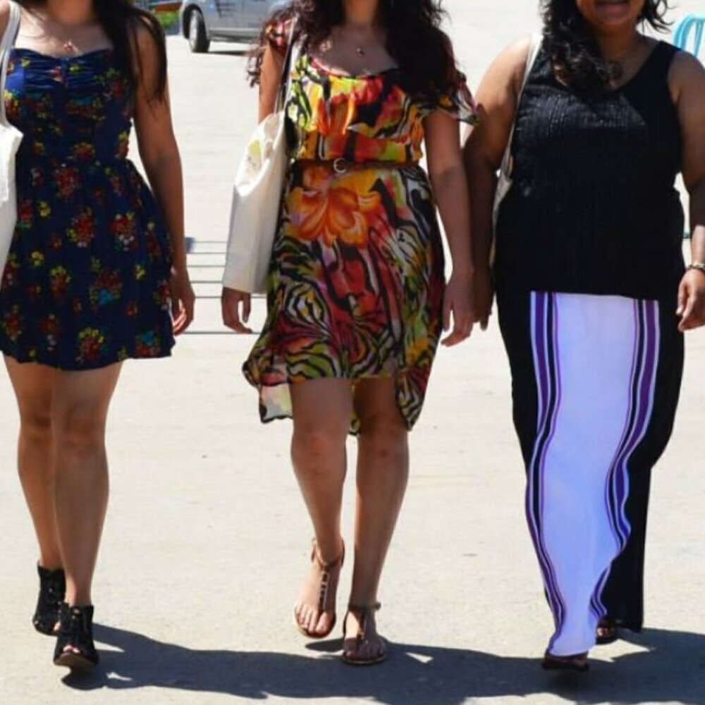 Love Chesley Dress M Off Shoulder Tiger Stripe Tropical High Low Cruise Vacation